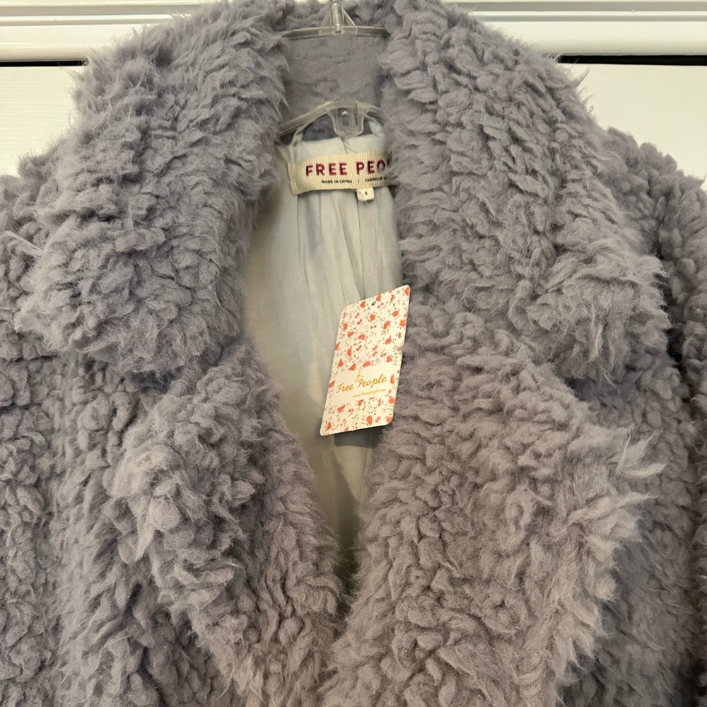 Free People Honeypie teddy coat size small Dusty Lavender new with tags!